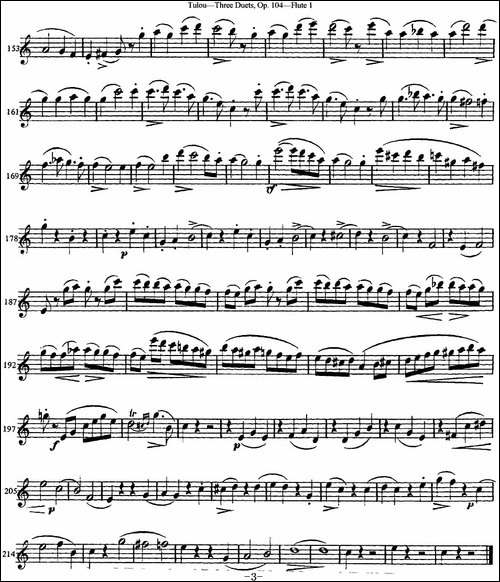 图露三首长笛简易重奏曲Op.104-Flute-1-NO.1-长笛五线谱|长笛谱