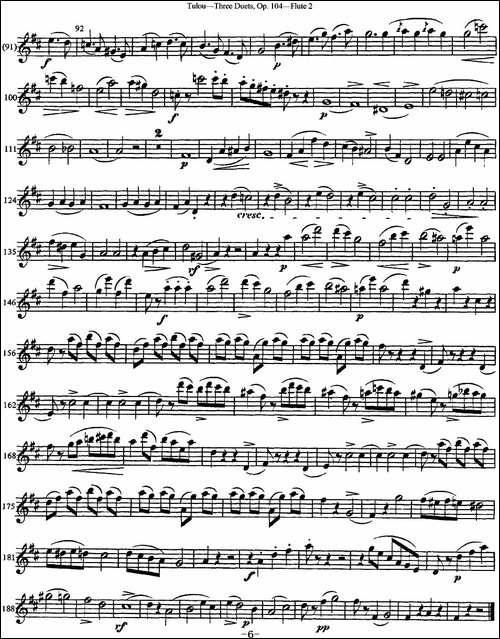 图露三首长笛简易重奏曲Op.104-Flute-2-NO.2-长笛五线谱|长笛谱 - 图2 图露三首长笛简易重奏曲Op.104-Flute-2-NO.2-长笛五线谱|长笛谱