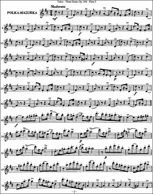 图露三首长笛简易重奏曲Op.104-Flute-2-NO.2-长笛五线谱|长笛谱 - 图3 图露三首长笛简易重奏曲Op.104-Flute-2-NO.2-长笛五线谱|长笛谱