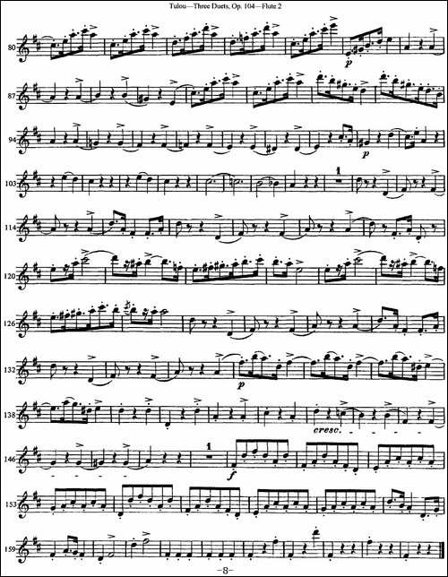 图露三首长笛简易重奏曲Op.104-Flute-2-NO.2-长笛五线谱|长笛谱 - 图4 图露三首长笛简易重奏曲Op.104-Flute-2-NO.2-长笛五线谱|长笛谱