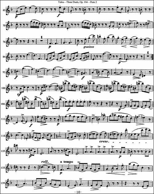 图露三首长笛简易重奏曲Op.104-Flute-2-NO.3-长笛五线谱|长笛谱