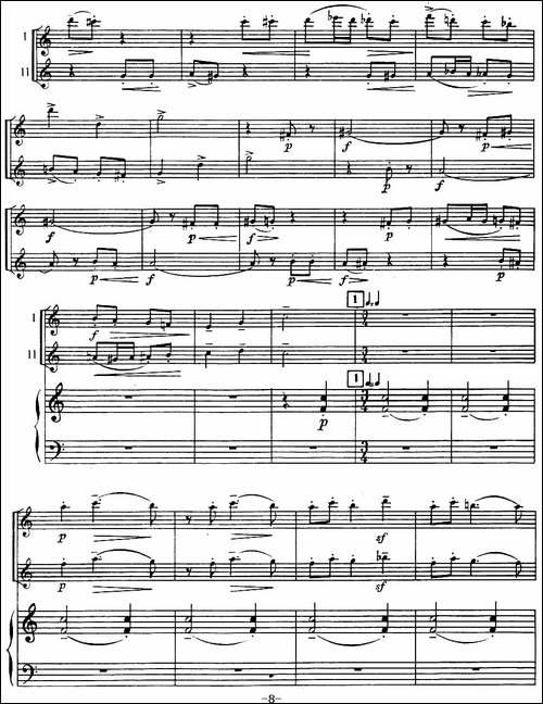 来自俄罗斯的2首长笛二重奏和1首长笛二重奏配钢-长笛五线谱|长笛谱