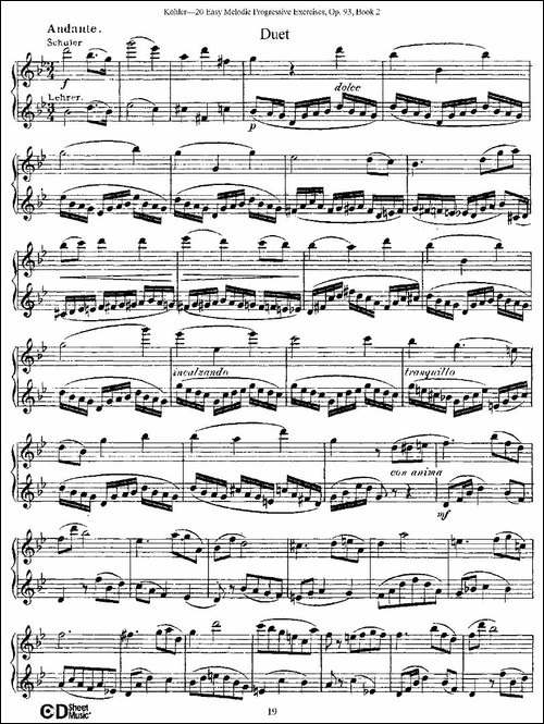 柯勒练习曲作品93号-二-长笛五线谱|长笛谱
