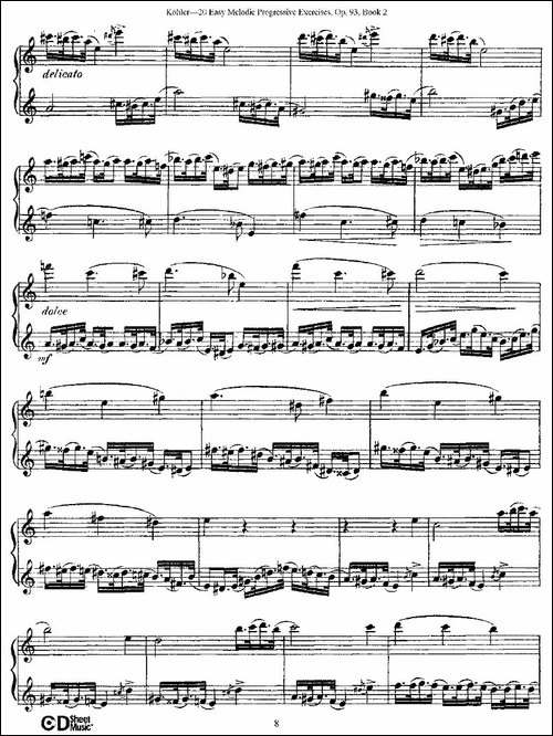 柯勒练习曲作品93号-二-长笛五线谱|长笛谱