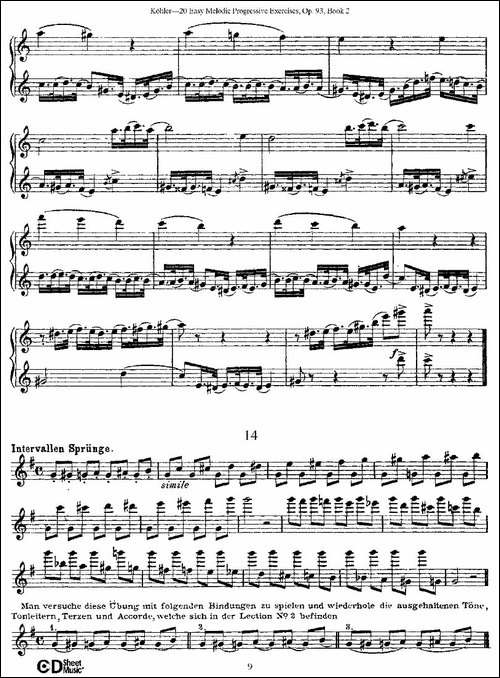 柯勒练习曲作品93号-二-长笛五线谱|长笛谱