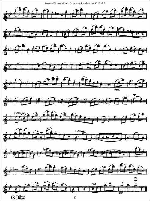 柯勒练习曲作品93号-长笛五线谱|长笛谱