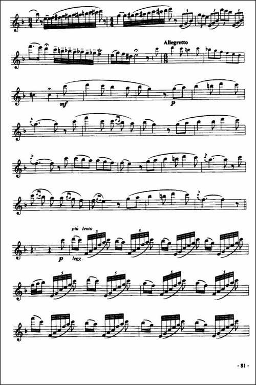 威尼斯狂欢节主题变奏曲-长笛五线谱|长笛谱