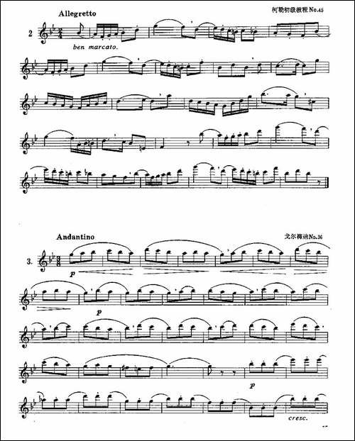 长笛三级考级曲谱-长笛五线谱|长笛谱