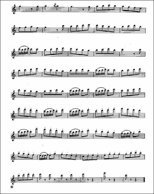 长笛三级考级曲谱-长笛五线谱|长笛谱