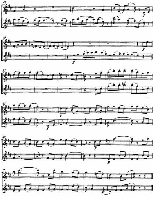 乡村歌曲-Country-Song-二重奏-长笛五线谱|长笛谱