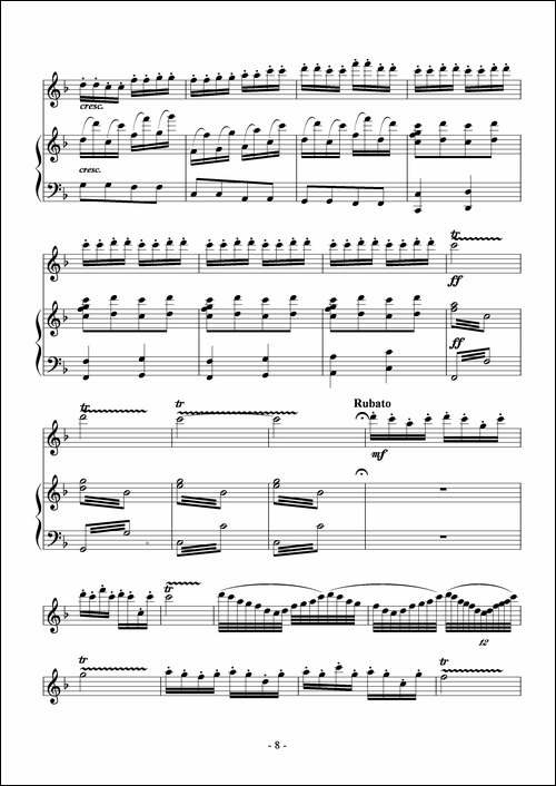 故乡行-长笛独奏+钢琴伴奏-长笛五线谱|长笛谱