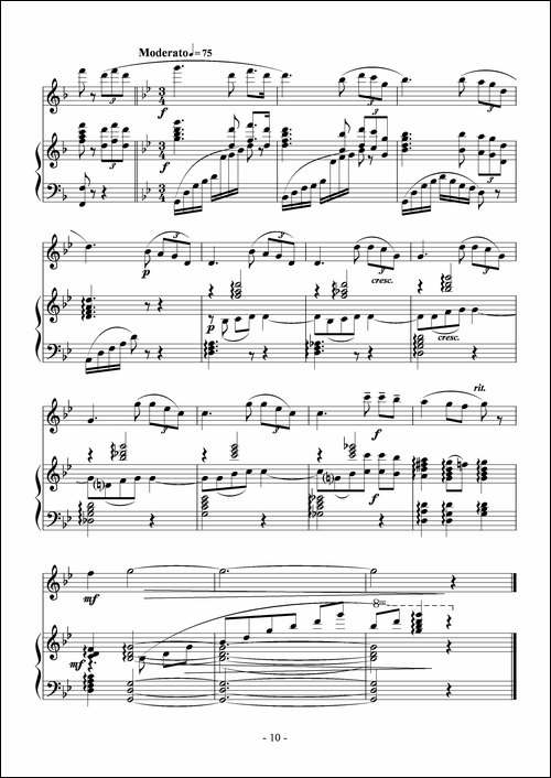 故乡行-长笛独奏+钢琴伴奏-长笛五线谱|长笛谱