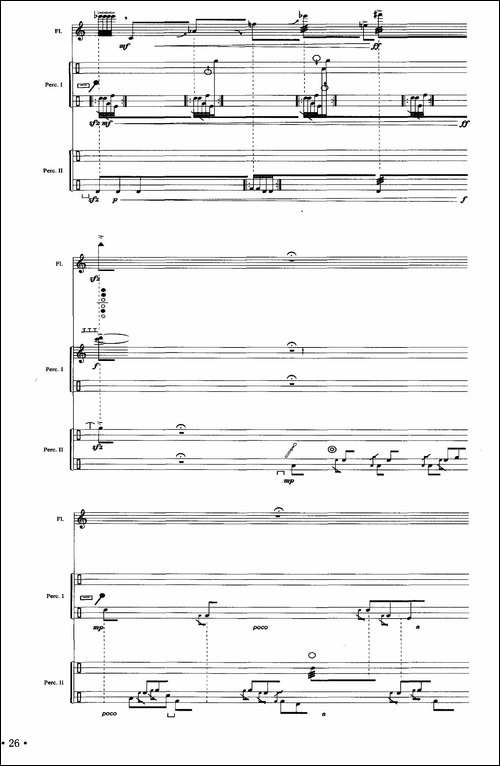 悲歌-长笛+打击乐-长笛五线谱|长笛谱