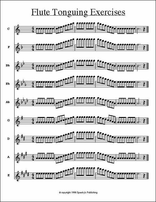 长笛舌头运用练习-长笛五线谱|长笛谱