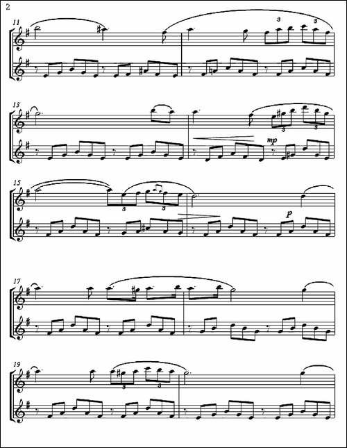 Ave-Maria-万福玛利亚-二重奏-长笛五线谱|长笛谱