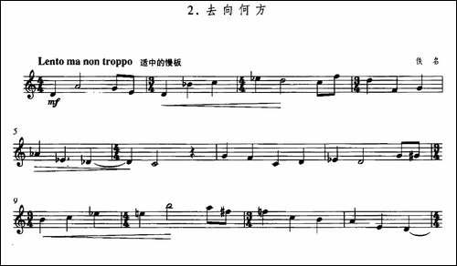 去向何方-长笛五线谱|长笛谱