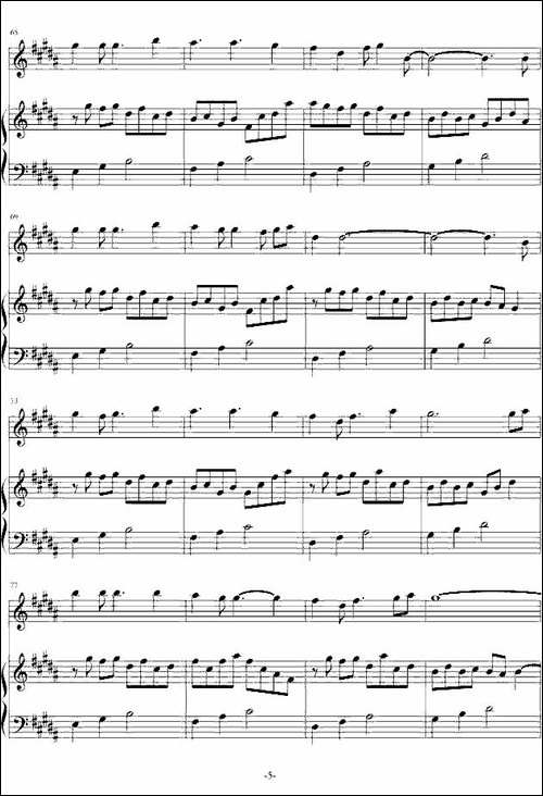 爱的供养-电视剧《宫》主题曲、长笛+钢琴-长笛五线谱|长笛谱