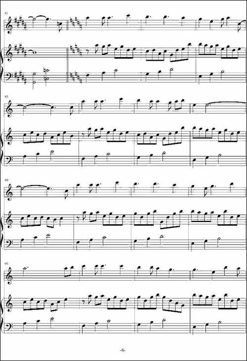 爱的供养-电视剧《宫》主题曲、长笛+钢琴-长笛五线谱|长笛谱