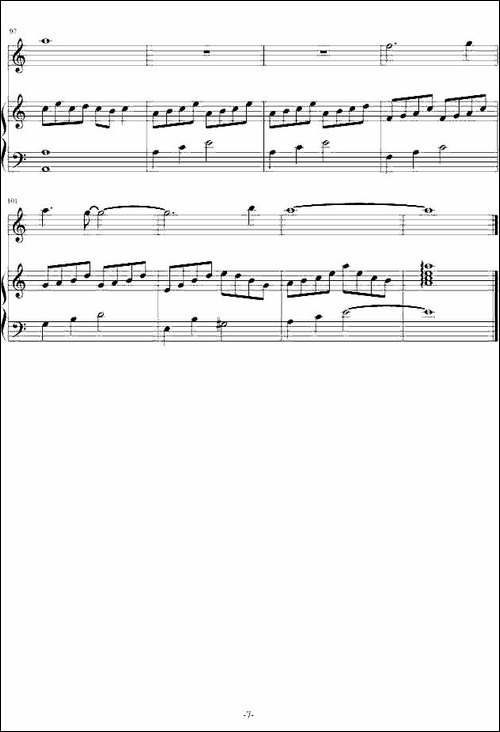 爱的供养-电视剧《宫》主题曲、长笛+钢琴-长笛五线谱|长笛谱