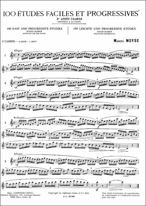 简易练习曲100首-长笛五线谱|长笛谱