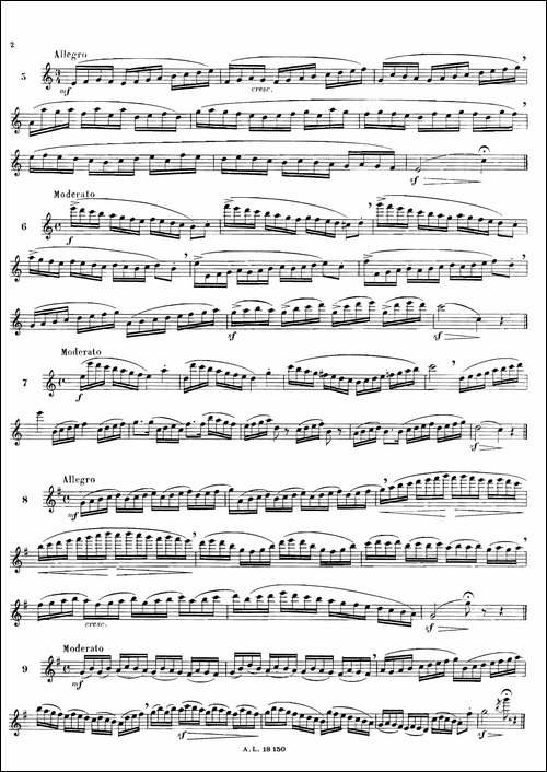 简易练习曲100首-长笛五线谱|长笛谱