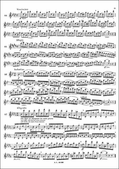 简易练习曲100首-长笛五线谱|长笛谱