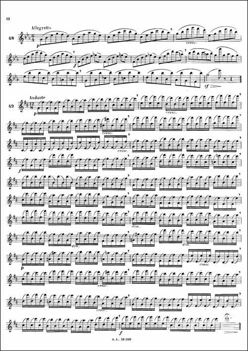 简易练习曲100首-长笛五线谱|长笛谱