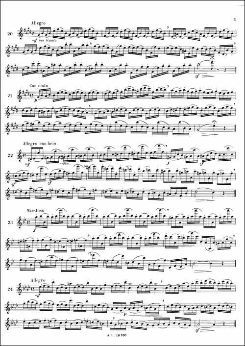 简易练习曲100首-长笛五线谱|长笛谱