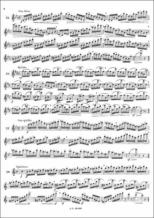 简易练习曲100首-长笛五线谱|长笛谱