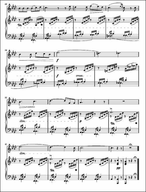 On-Wings-of-Song-Op.-34,-No.-2-长笛五线谱|长笛谱