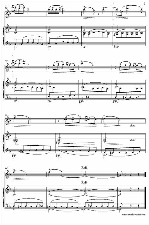 Notturno-Borodin作曲版-长笛+钢琴伴奏-长笛五线谱|长笛谱