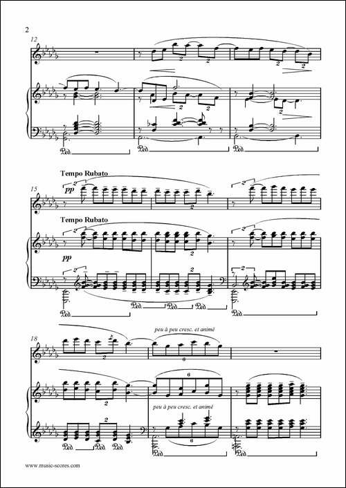 Clair-de-lune-长笛+钢琴伴奏-长笛五线谱|长笛谱