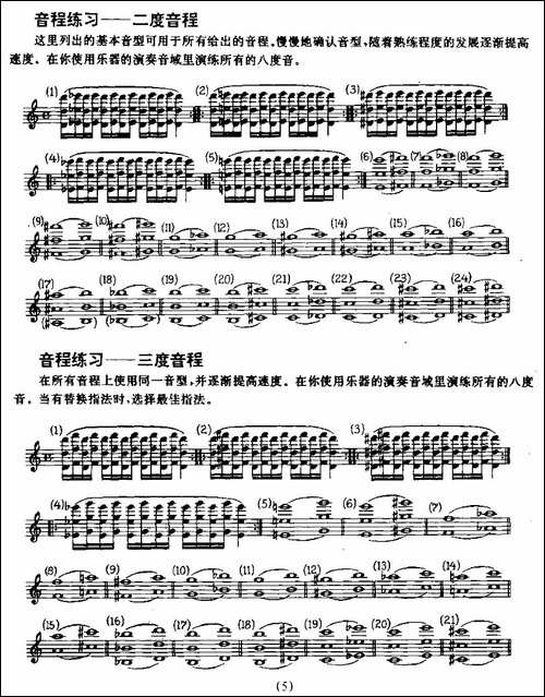 长笛和双簧管的日常练习-长笛五线谱|长笛谱