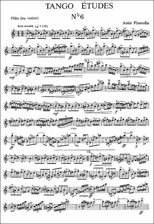 Tango-Etudes-之六-长笛五线谱|长笛谱 - 图1 Tango-Etudes-之六-长笛五线谱|长笛谱
