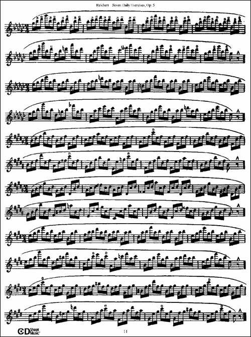 Seven-Daily-Exercises,-Op.5-每日练习七首，-长笛五线谱|长笛谱