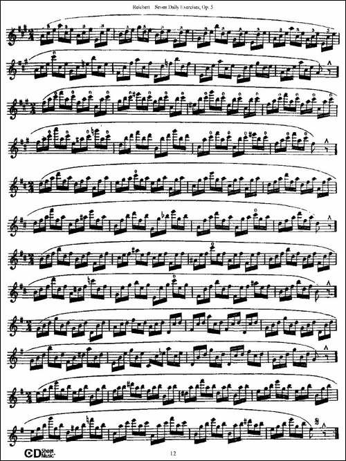Seven-Daily-Exercises,-Op.5-每日练习七首，-长笛五线谱|长笛谱