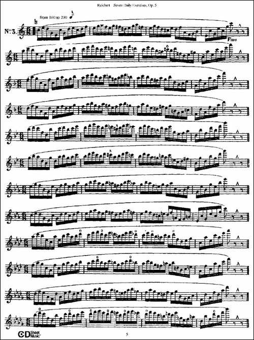 Seven-Daily-Exercises,-Op.5-每日练习七首，-长笛五线谱|长笛谱