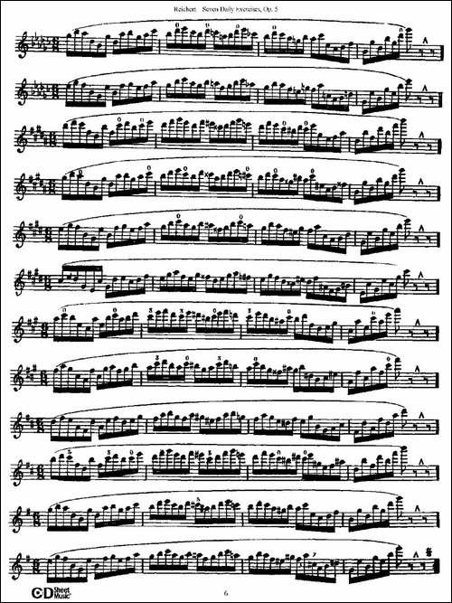 Seven-Daily-Exercises,-Op.5-每日练习七首，-长笛五线谱|长笛谱