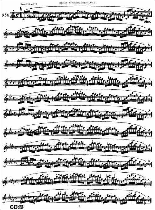 Seven-Daily-Exercises,-Op.5-每日练习七首，-长笛五线谱|长笛谱