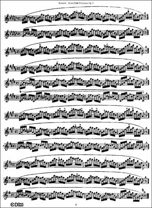 Seven-Daily-Exercises,-Op.5-每日练习七首，-长笛五线谱|长笛谱