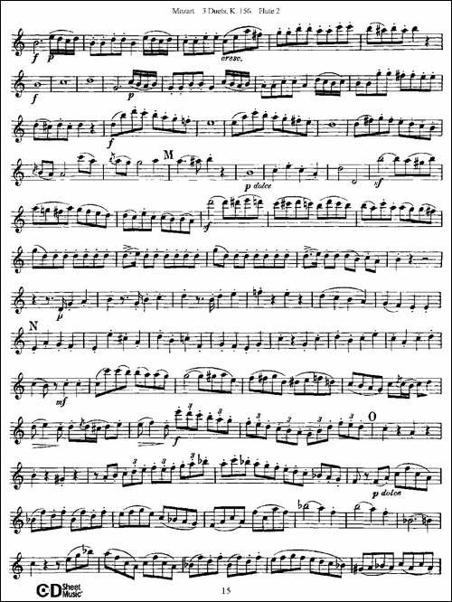 3-Duets-K.156-之第二长笛-二重奏三首-K156号-长笛五线谱|长笛谱