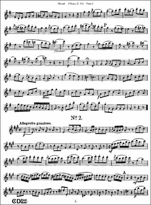 3-Duets-K.156-之第二长笛-二重奏三首-K156号-长笛五线谱|长笛谱