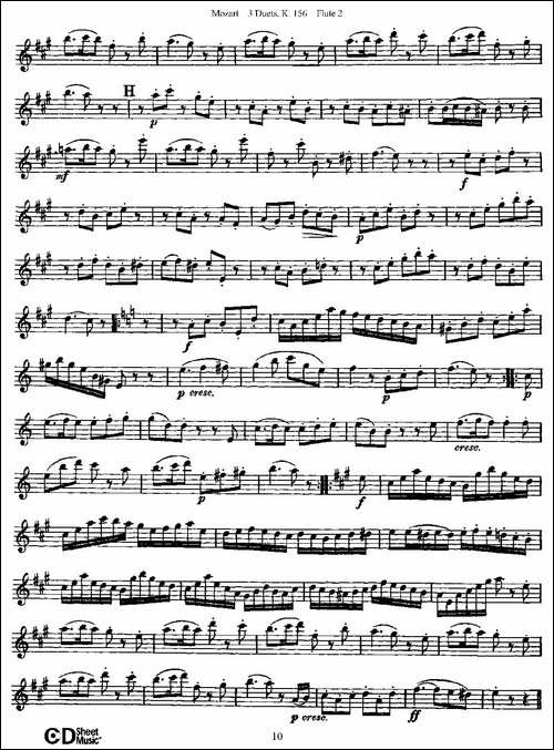 3-Duets-K.156-之第二长笛-二重奏三首-K156号-长笛五线谱|长笛谱