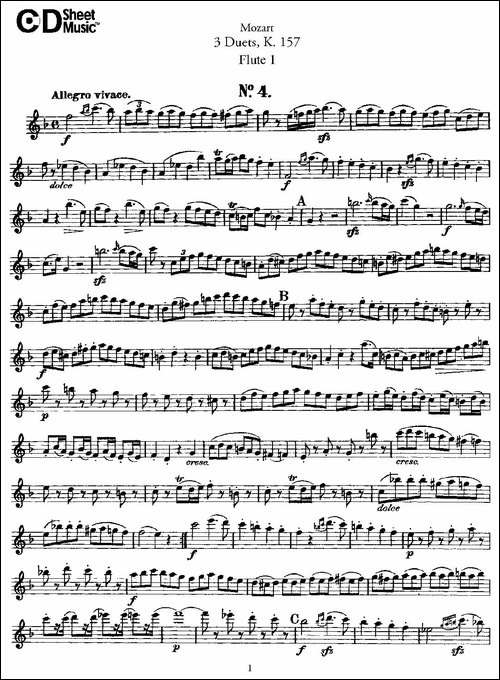 3-Duets-K.157-之第一长笛-二重奏三首-K157号-长笛五线谱|长笛谱