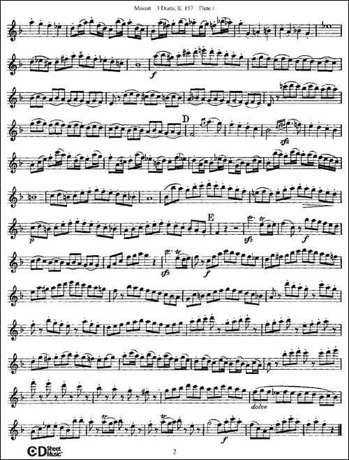 3-Duets-K.157-之第一长笛-二重奏三首-K157号-长笛五线谱|长笛谱 - 图2 3-Duets-K.157-之第一长笛-二重奏三首-K157号-长笛五线谱|长笛谱