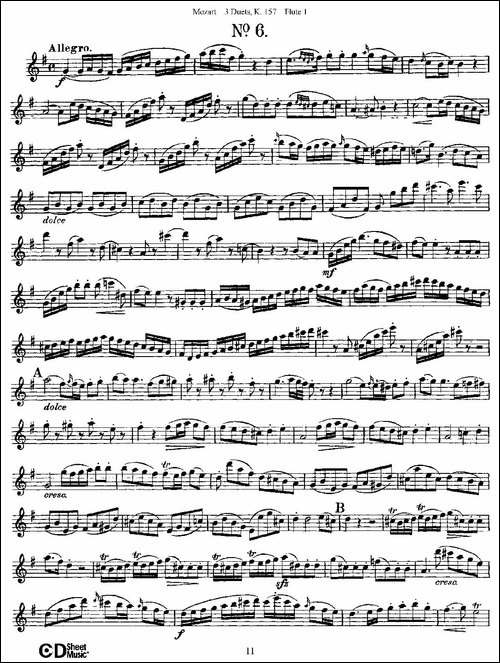 3-Duets-K.157-之第一长笛-二重奏三首-K157号-长笛五线谱|长笛谱 - 图11 3-Duets-K.157-之第一长笛-二重奏三首-K157号-长笛五线谱|长笛谱