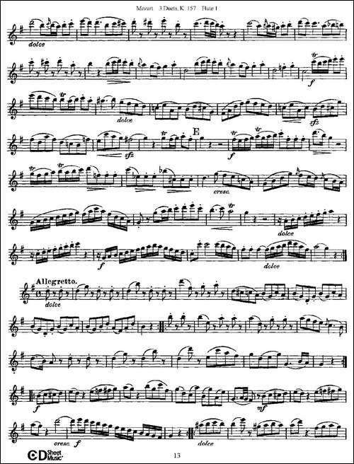 3-Duets-K.157-之第一长笛-二重奏三首-K157号-长笛五线谱|长笛谱 - 图13 3-Duets-K.157-之第一长笛-二重奏三首-K157号-长笛五线谱|长笛谱