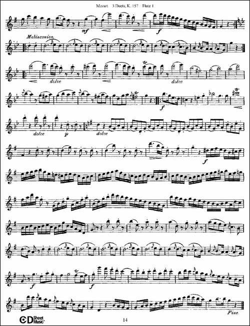 3-Duets-K.157-之第一长笛-二重奏三首-K157号-长笛五线谱|长笛谱 - 图14 3-Duets-K.157-之第一长笛-二重奏三首-K157号-长笛五线谱|长笛谱