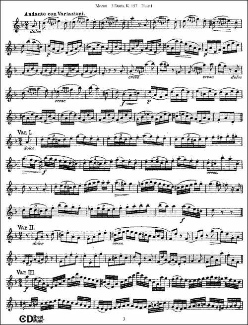 3-Duets-K.157-之第一长笛-二重奏三首-K157号-长笛五线谱|长笛谱 - 图3 3-Duets-K.157-之第一长笛-二重奏三首-K157号-长笛五线谱|长笛谱