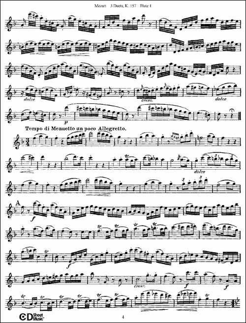 3-Duets-K.157-之第一长笛-二重奏三首-K157号-长笛五线谱|长笛谱 - 图4 3-Duets-K.157-之第一长笛-二重奏三首-K157号-长笛五线谱|长笛谱